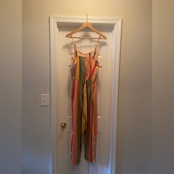 Thread Story Multi-Color Pants Jumpsuit w/ Spaghetti Straps, Pockets, & Ruffles - Picture 2 of 12